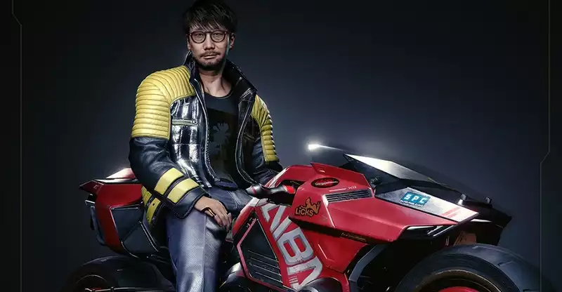 CD Projekt Red tribute to director Kojima, dressed as a character from Cyberpunk 2077.