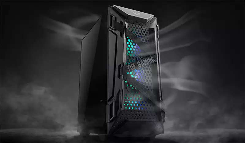 This sturdy-looking case from Asus is literally strapped down for some reason